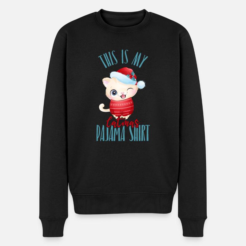 Pyjama Weihnachten - Männer Premium Bio Pullover - Schwarz