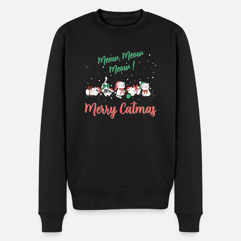 Pyjama Weihnachten - Männer Premium Bio Pullover - Schwarz