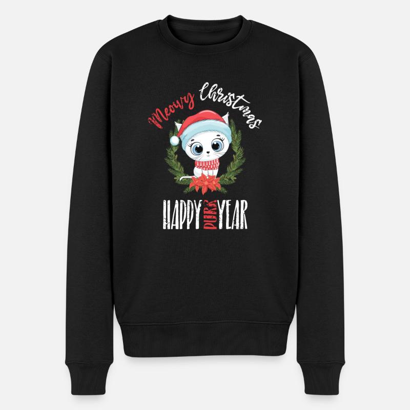 Pyjama Weihnachten - Männer Premium Bio Pullover - Schwarz