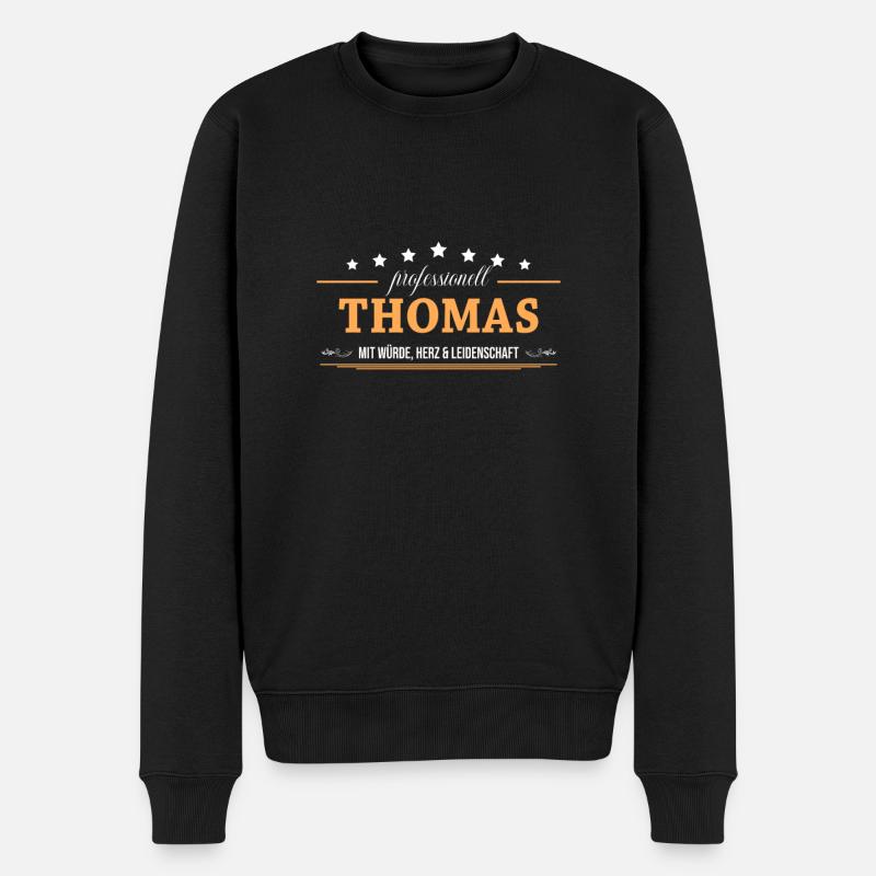 Professionell Thomas Name Vorname - Männer Premium Bio Pullover - Schwarz