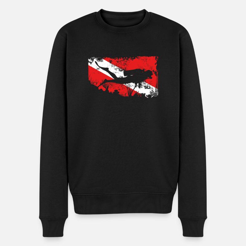 Des plongeurs et un drapeau - Pull Premium bio Homme - noir