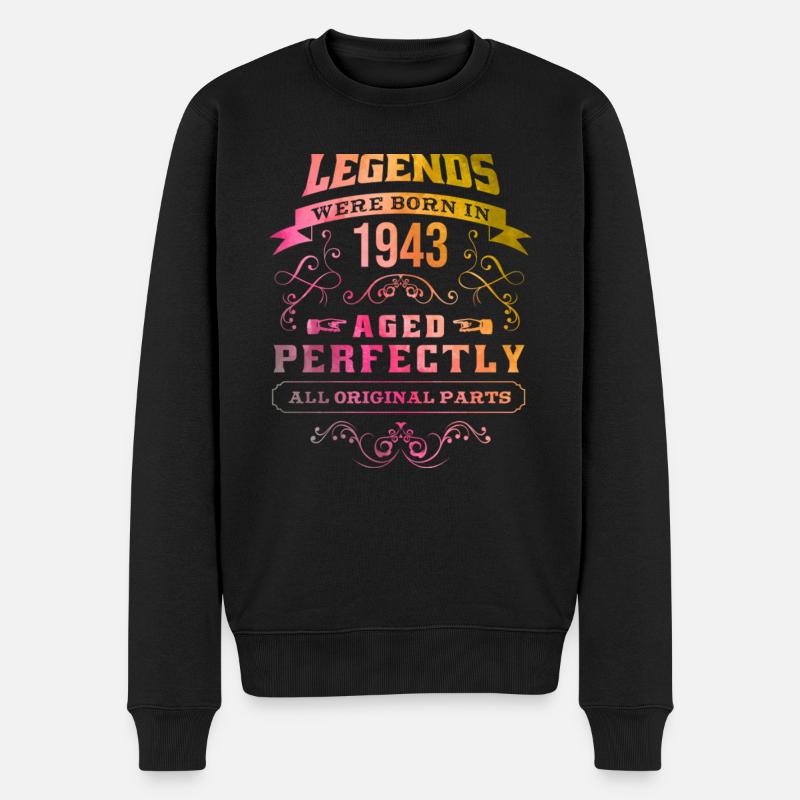 1943 Birthday - Männer Premium Bio Pullover - Schwarz