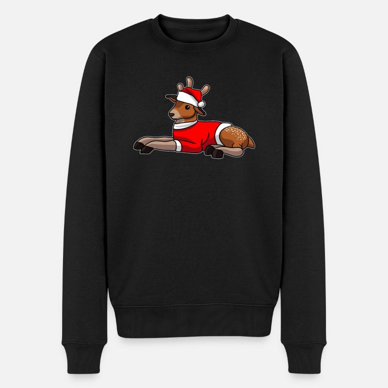 Chapeau de Noël de cerf - Pull Premium bio Homme - noir