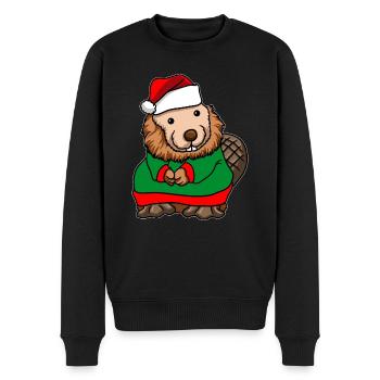 Biber Weihnachtsmann - Männer Premium Bio Pullover - Schwarz - Vorne - Nico (187cm)