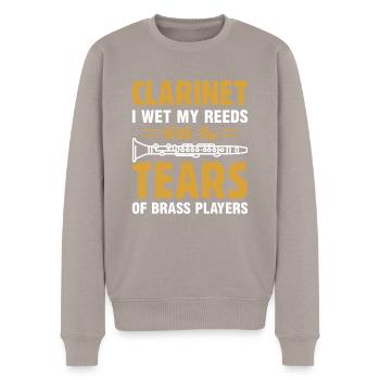 Clarinettiste Instrument de musique Clarinette musicale - Pull Premium bio Homme - taupe - Devant - Nico (187cm)
