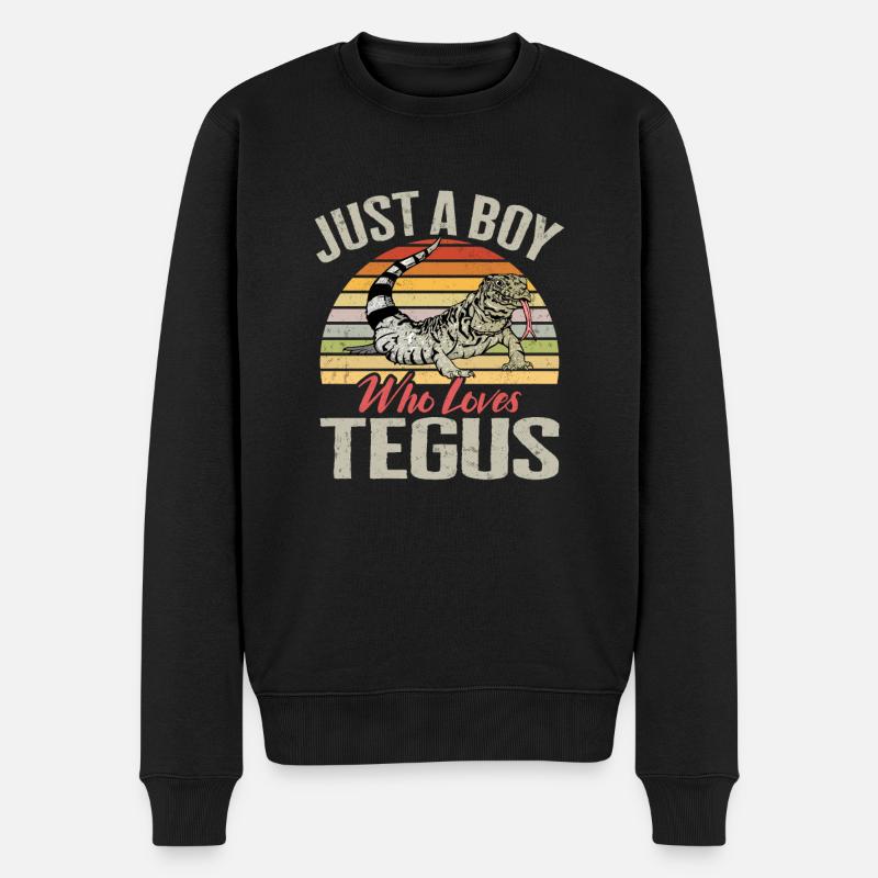 Lézard Tegu Herpétologiste - Pull Premium bio Homme - noir