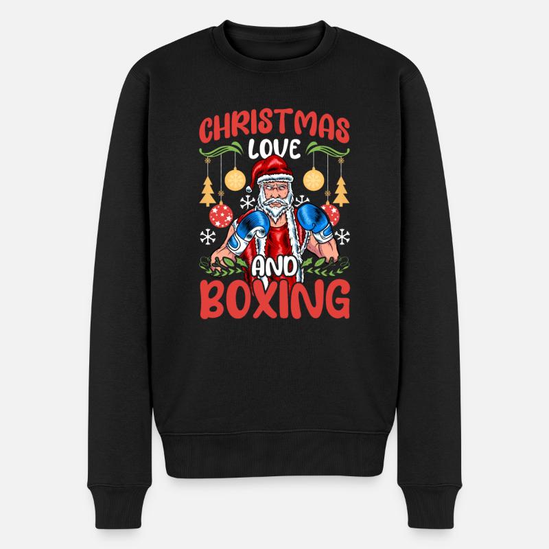 Christmas Love Boxing Boxer Weihnachtsgeschenk - Männer Premium Bio Pullover - Schwarz
