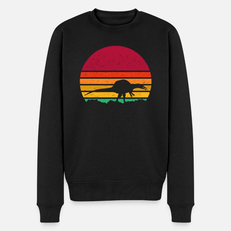 Spinosaurus Retro Style - Männer Premium Bio Pullover - Schwarz