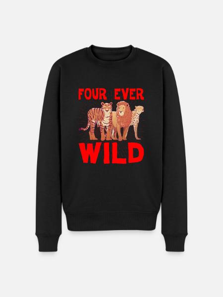 Four Ever Wild 40 - Männer Premium Bio Pullover - Schwarz