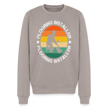 Retro Flooring Installer - Men's Premium Organic Jumper - taupe - Front - Nico (187cm)