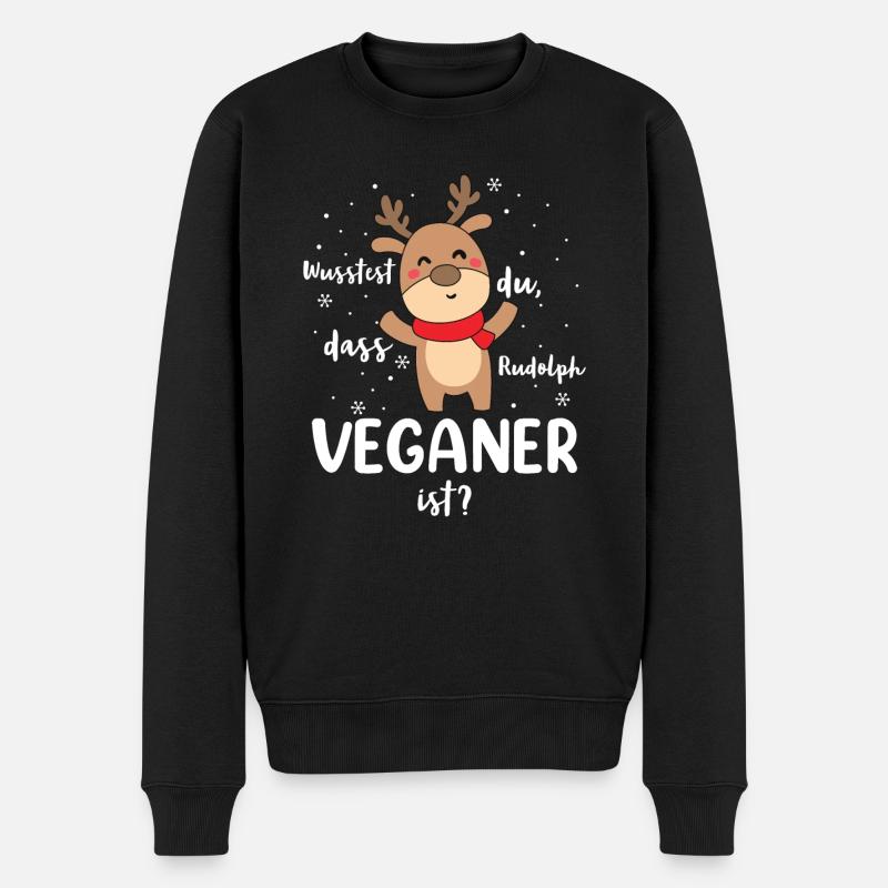 Wusstest du, dass Rudolph Veganer ist? - Männer Premium Bio Pullover - Schwarz