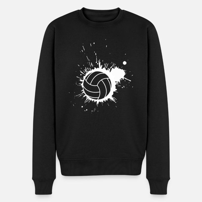 Volleyball Ball Volleyballer - Männer Premium Bio Pullover - Schwarz