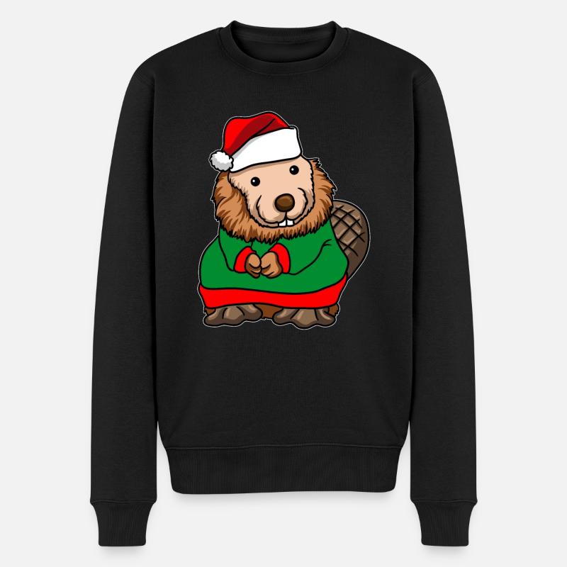 Castor Père Noël - Pull Premium bio Homme - noir