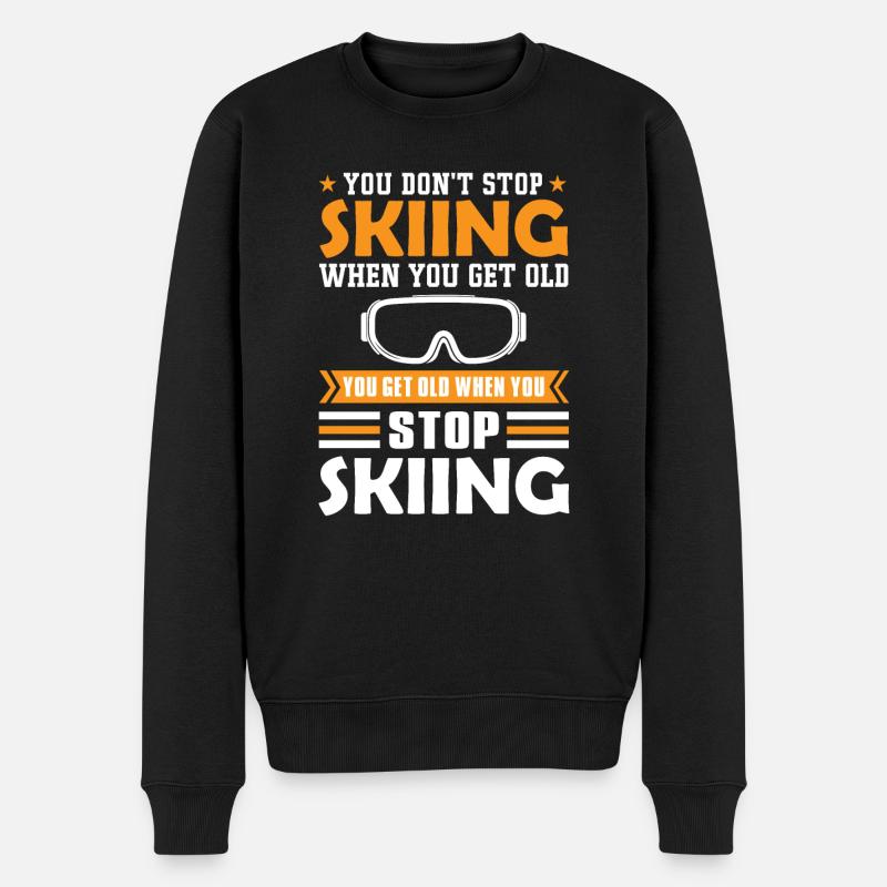 Ski Pension de vieillesse dicton - Pull Premium bio Homme - noir