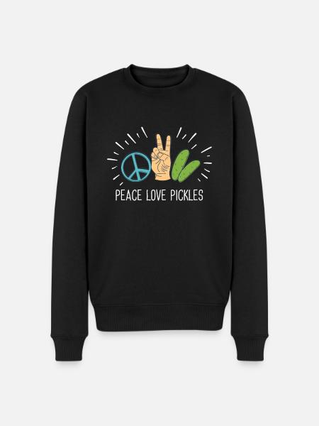 Peace Love Pickles - Men's Premium Organic Jumper - black
