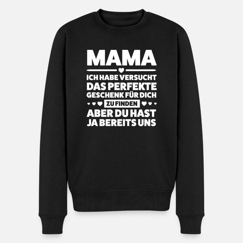 Mutter Familie Mütter Geschenk - Männer Premium Bio Pullover - Schwarz