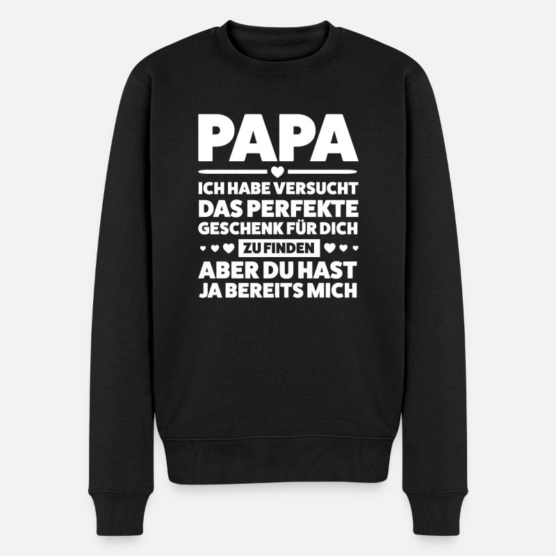 Opa Enkelkind Großvater Geschenk - Männer Premium Bio Pullover - Schwarz