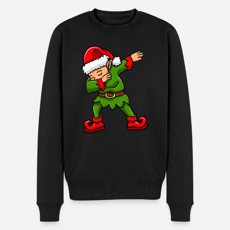 Dabbing Elfe - Männer Premium Bio Pullover - Schwarz
