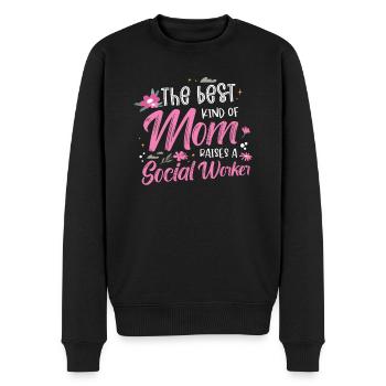 Le meilleur type de mère élève un travailleur social - Pull Premium bio Homme - noir - Devant - Nico (187cm)