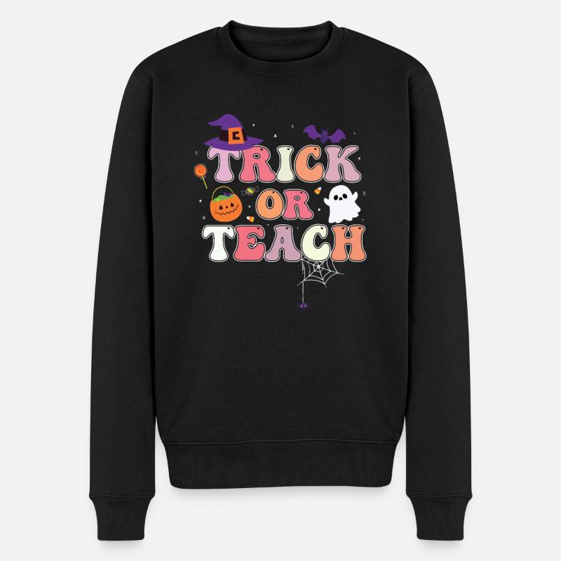 Trick Or Teach - Männer Premium Bio Pullover - Schwarz