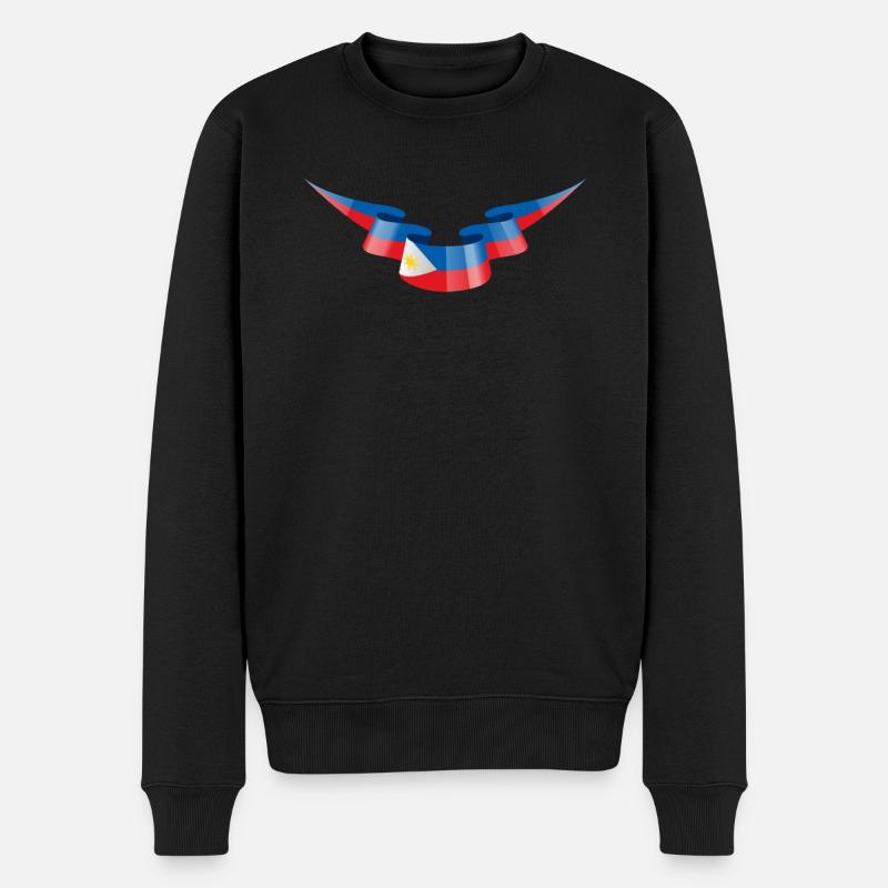 Bannière du drapeau des Philippines - Pull Premium bio Homme - noir