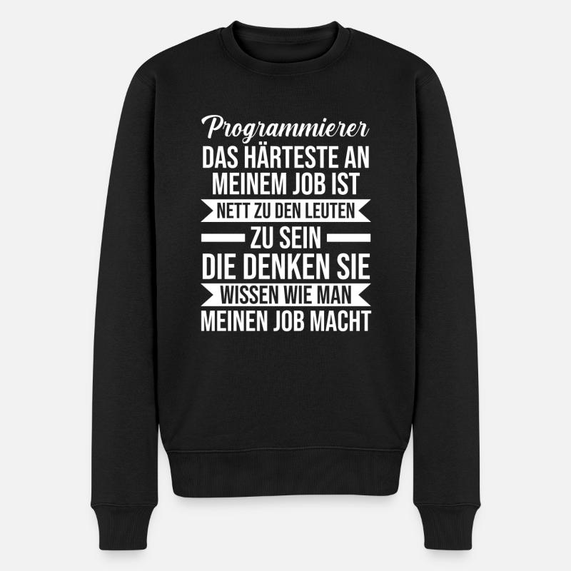 Programmieren Entwickler Coder Programmierer - Männer Premium Bio Pullover - Schwarz