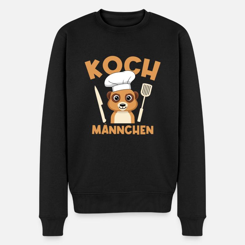 Erdmännchen Küchenchef Chefkoch Koch Kochen - Männer Premium Bio Pullover - Schwarz