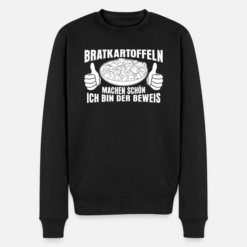 Bratkartoffeln machen schön - Männer Premium Bio Pullover - Schwarz