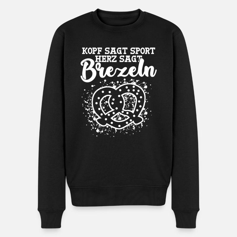 Brezeln Brezel - Männer Premium Bio Pullover - Schwarz