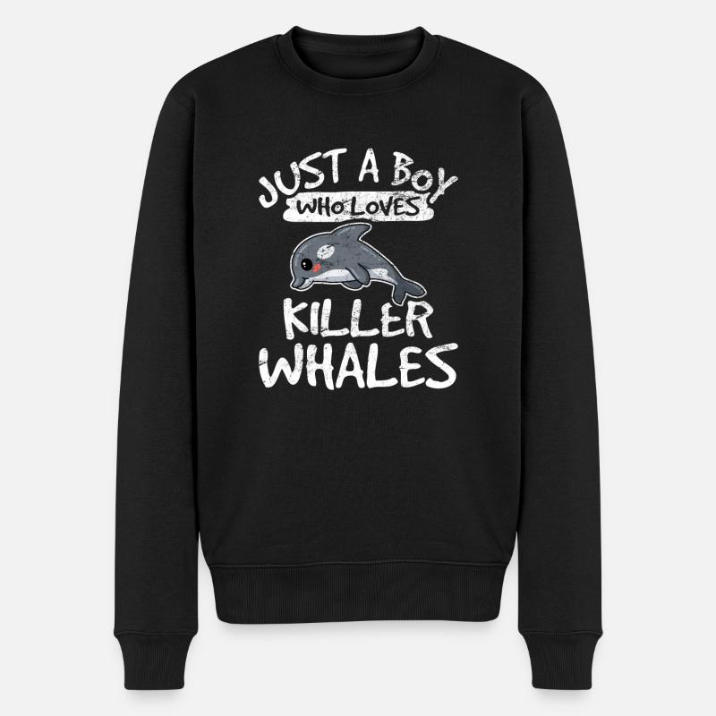Orca Killer Whale Boys Kids Teens Whale Lover Ceto - Männer Premium Bio Pullover - Schwarz