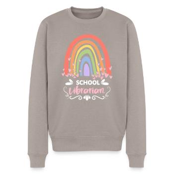 School Librarian Shirt Geschenk - Männer Premium Bio Pullover - Taupe - Vorne - Nico (187cm)