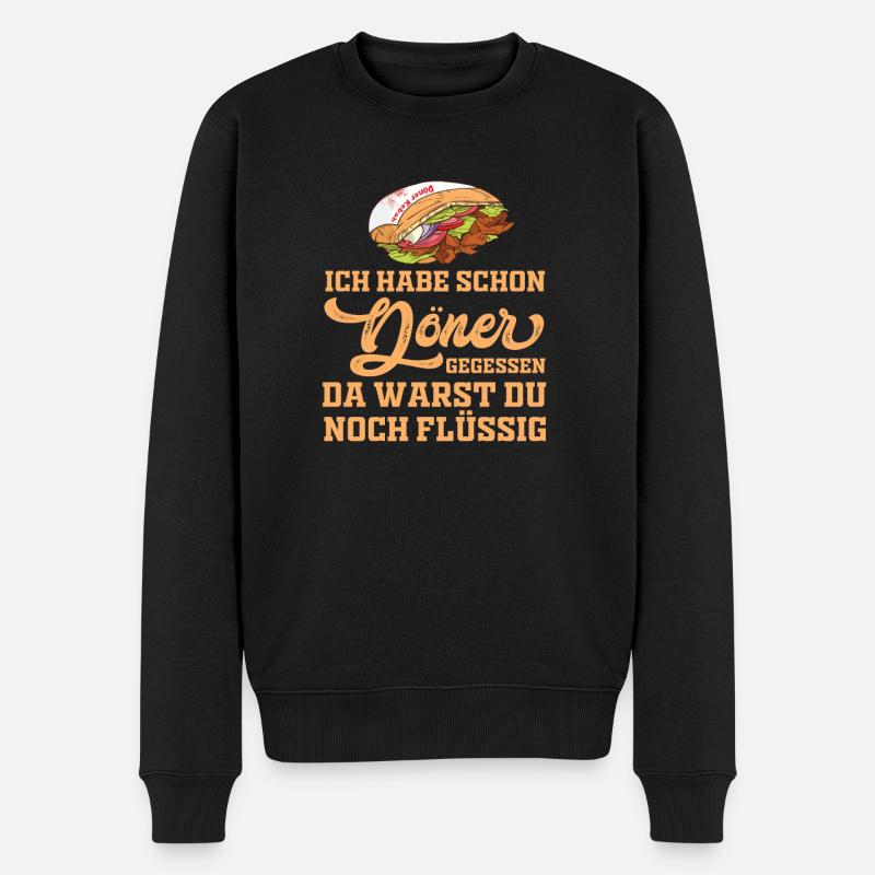 Ich habe schon Döner gegessen - Männer Premium Bio Pullover - Schwarz