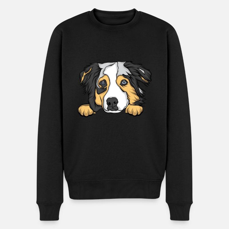 Hund - Männer Premium Bio Pullover - Schwarz