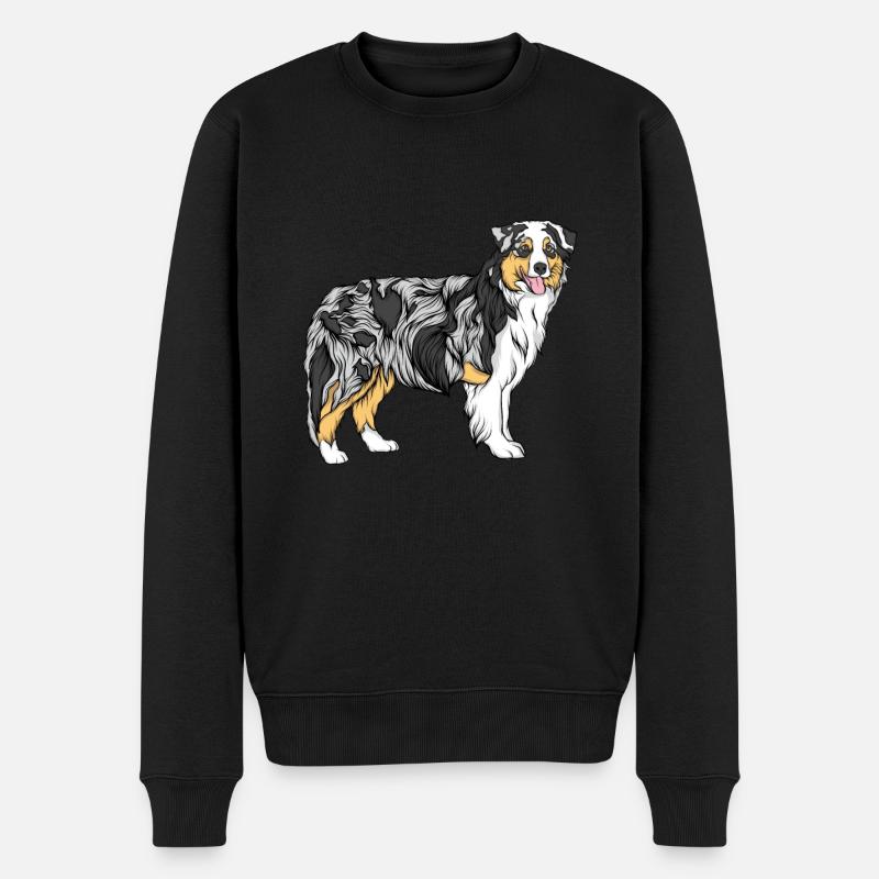 Border Collie - Pull Premium bio Homme - noir
