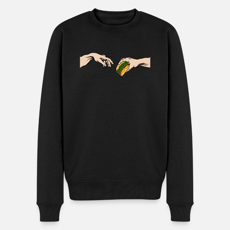 Funny Burger Art Cheeseburger - Männer Premium Bio Pullover - Schwarz