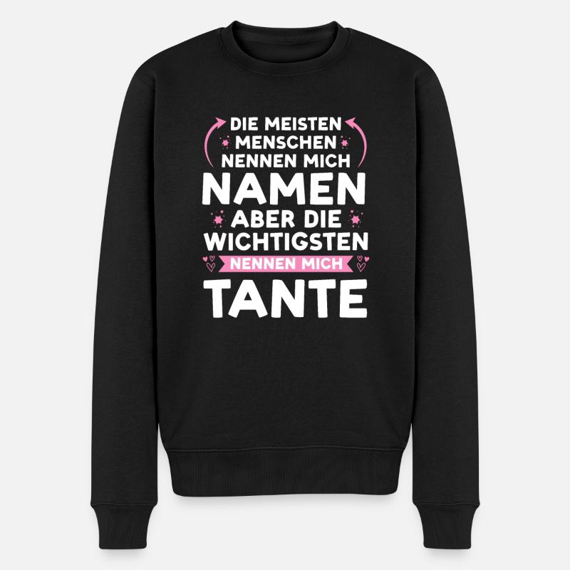 Tante Familie Nichte Geschenk - Männer Premium Bio Pullover - Schwarz