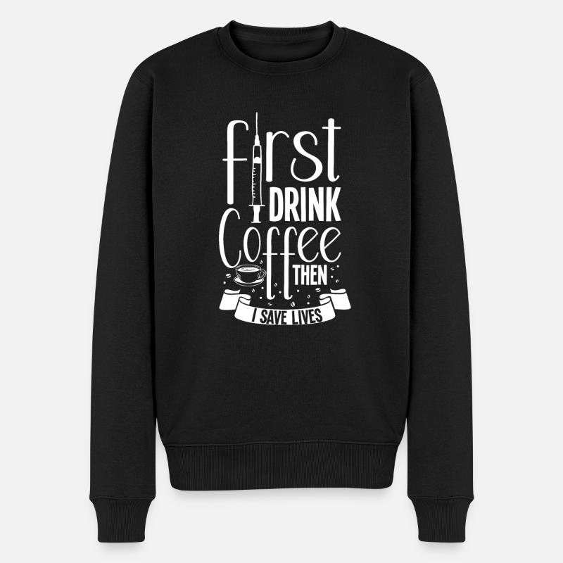 Krankenschwester Krankenpflege Klinik Sanitäter - Männer Premium Bio Pullover - Schwarz