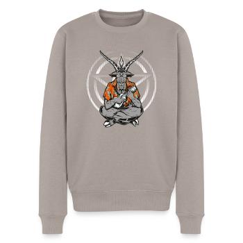 Uke Satan Joueur de ukulélé Drôle de ukulélé - Pull Premium bio Homme - taupe - Devant - Nico (187cm)