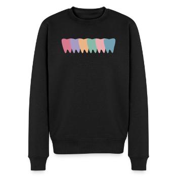 Vintage Retro Zähne Zahnarzt - Männer Premium Bio Pullover - Schwarz - Vorne - Nico (187cm)