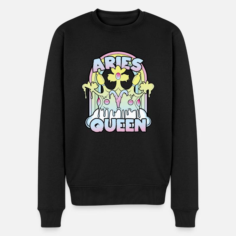 Widder Queen - Männer Premium Bio Pullover - Schwarz