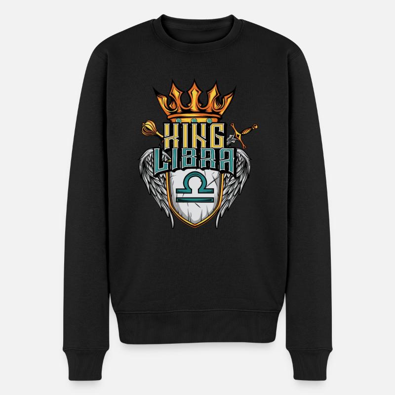 Waage Sternzeichen - Männer Premium Bio Pullover - Schwarz