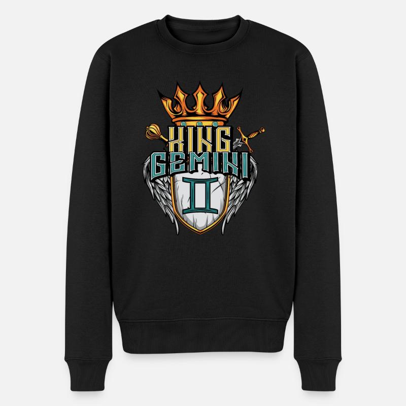 Zwillinge Sternzeichen - Männer Premium Bio Pullover - Schwarz