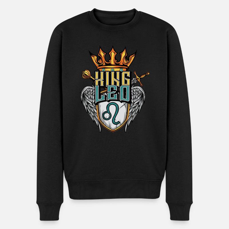 Löwe Sternzeichen - Männer Premium Bio Pullover - Schwarz