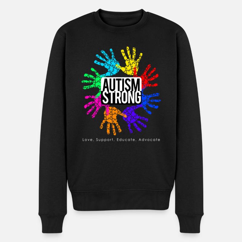 Autism Strong - Männer Premium Bio Pullover - Schwarz