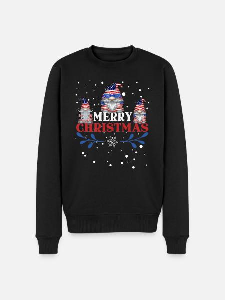 Merry Cristmas gnomes - Men's Premium Organic Jumper - black