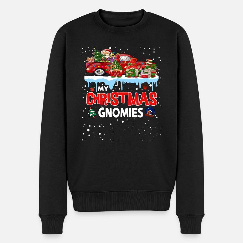My Christmas Gnomies - Männer Premium Bio Pullover - Schwarz