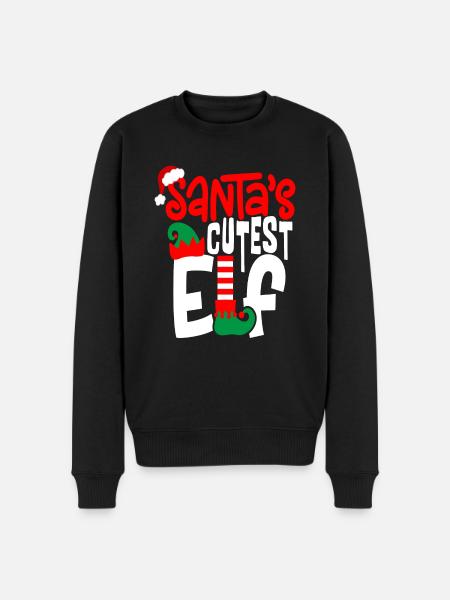 Santa s Cutest Elf - Men's Premium Organic Jumper - black