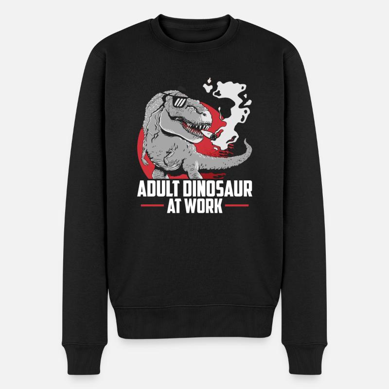 Dinosaurier Erwachsener Dinosaurier - Männer Premium Bio Pullover - Schwarz