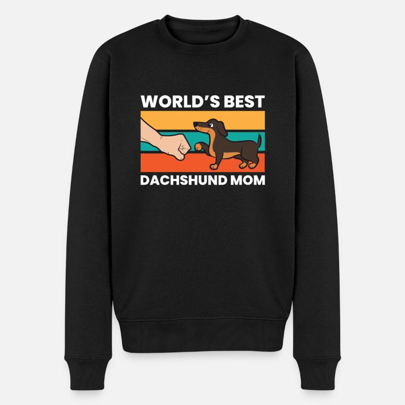Weltbeste Dackel-Mama Dackel-Hund-Mama - Männer Premium Bio Pullover - Schwarz