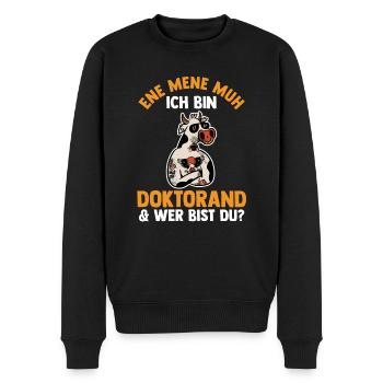 Doktor Abschluss Kuh Doktorand Promotion Doktortit - Männer Premium Bio Pullover - Schwarz - Vorne - Nico (187cm)